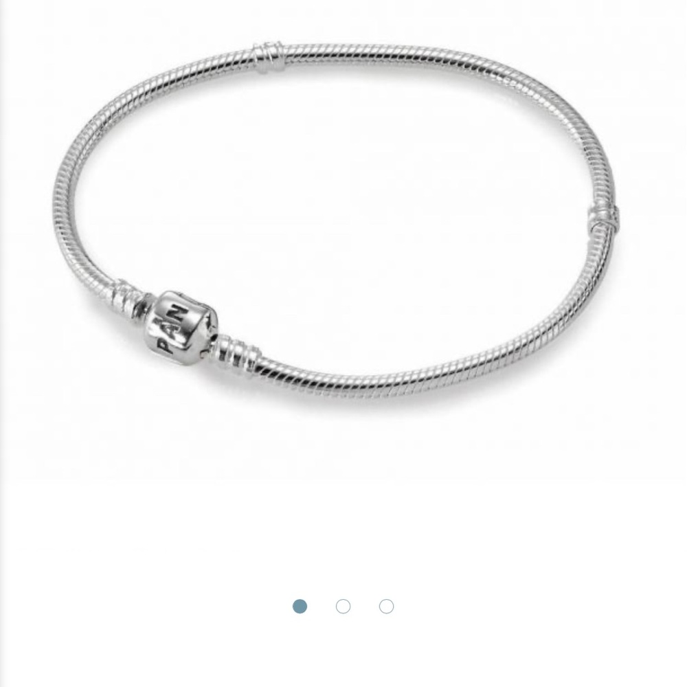 Pandora Silver Snake Chain Bracelet with Branded Barrel Clasp